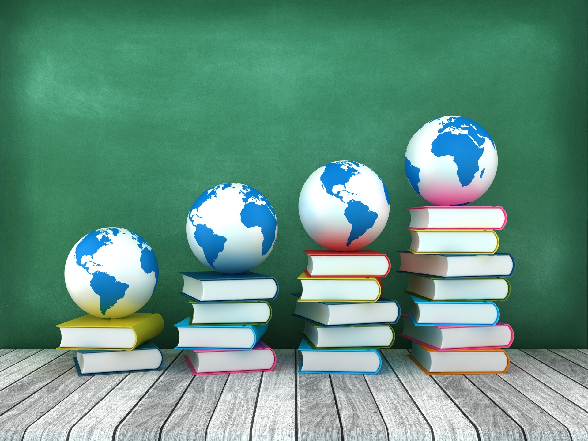 Globe World Map with Books